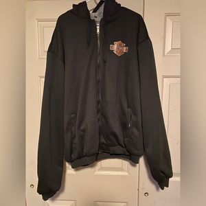Harley Davidson Fleece-Lined Hooded Full Zip w/ Skull on the Back